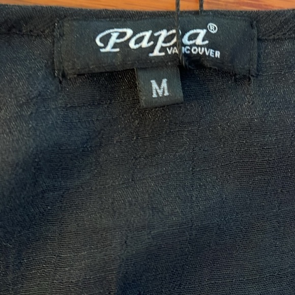 Papa M black shortsleeved over head pocketed  fully lined shirt button detail - Picture 9 of 12